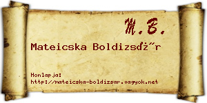 Mateicska Boldizsár névjegykártya